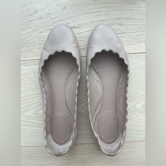 Chloe Pink Lauren Ballet Flats Size 37.5 - Picture 2 of 4